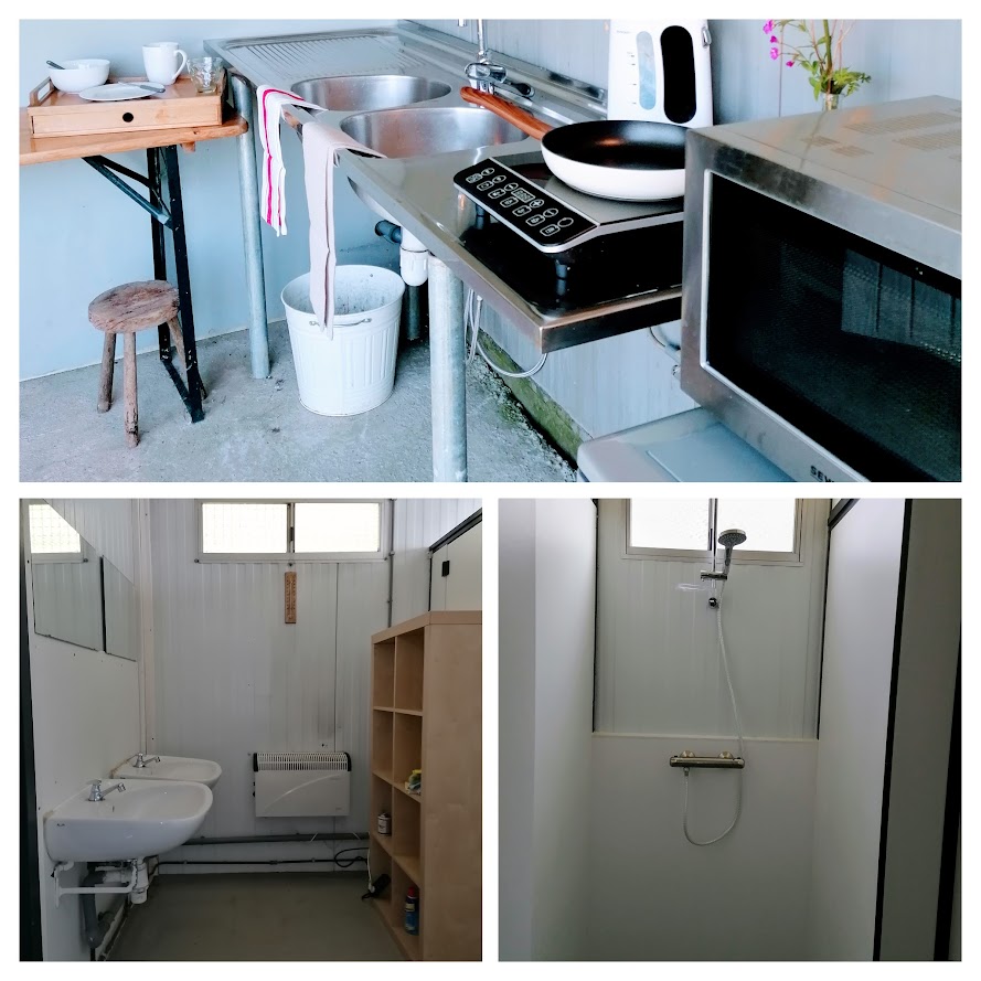 photo cuisine et sanitaires camping à la ferme